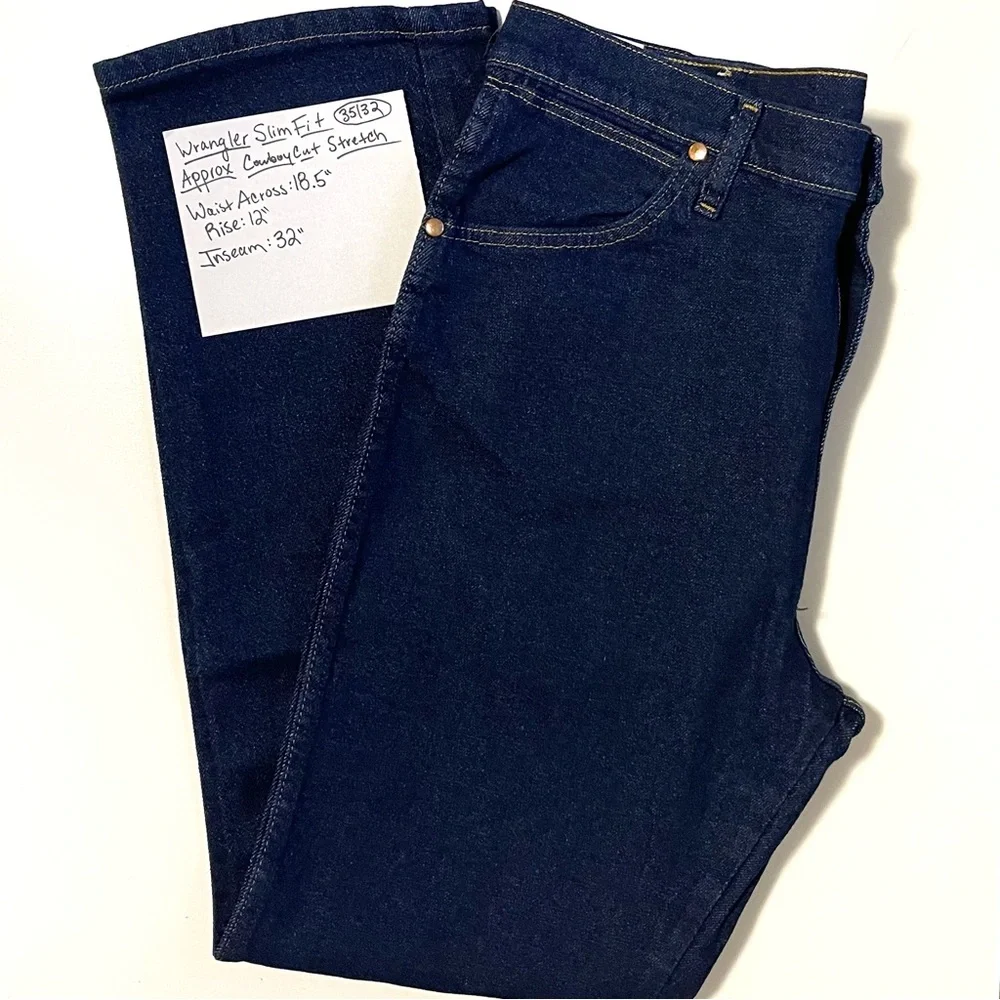 NWT Wrangler Slim Fit Jeans - Cowboy Cut & Stretchy - Size 35 | 32